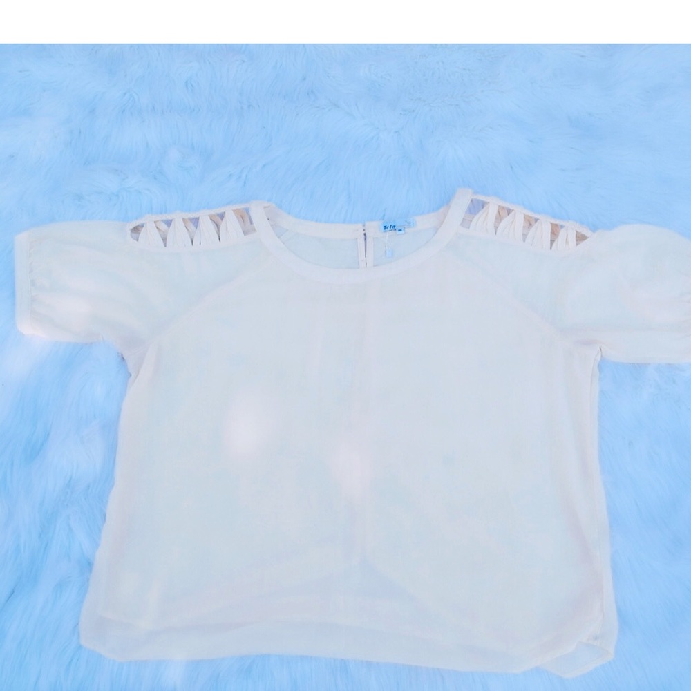 Cream Blouse Top Size 3X